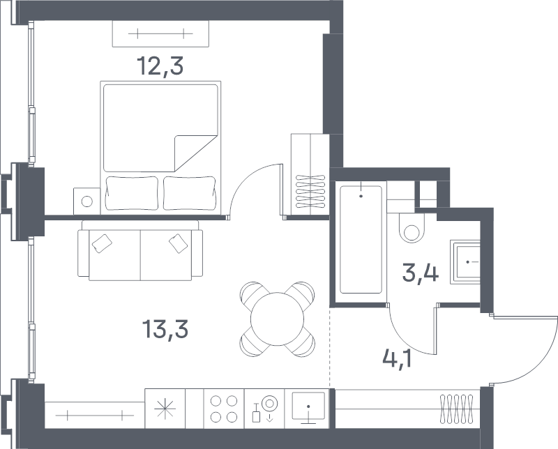 1 ккв 33,1 м²