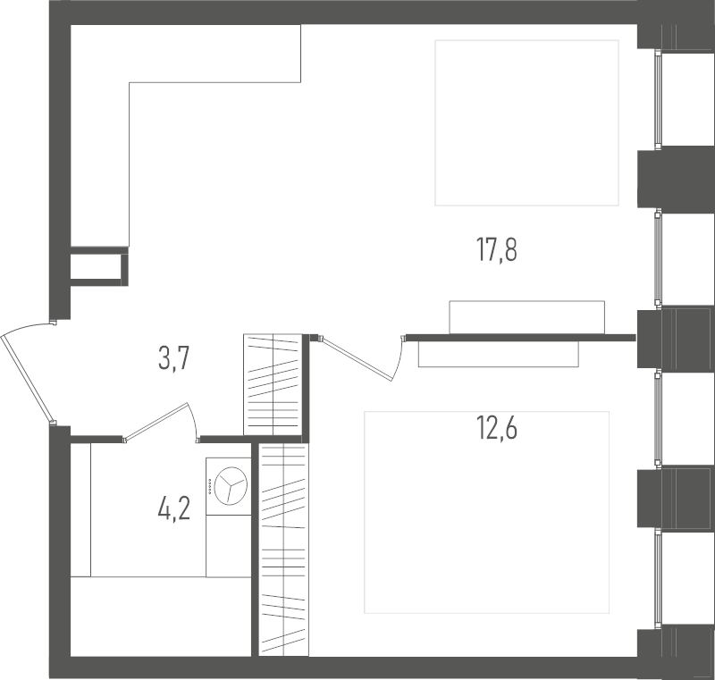 2 ккв (Евро) 38,3 м²