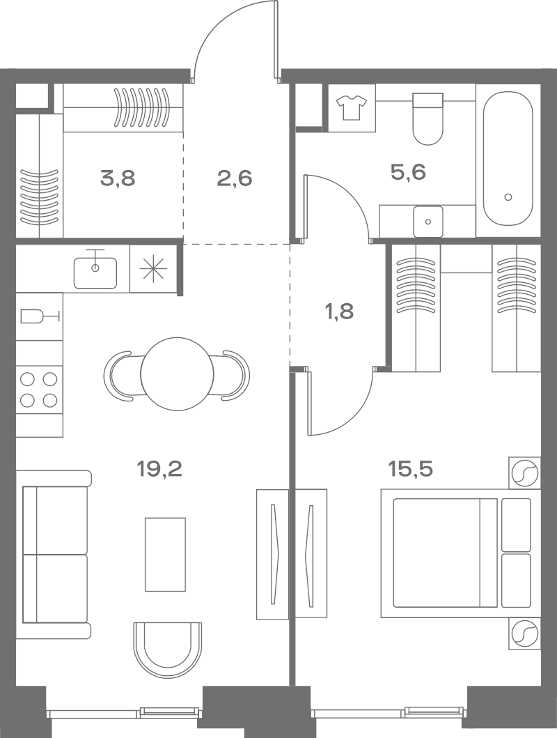 2 ккв (Евро) 48,5 м²