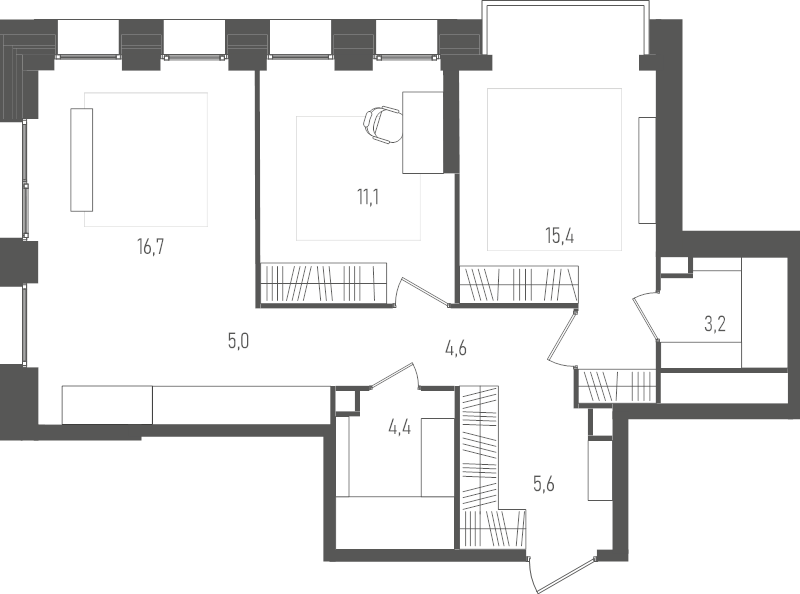 3 ккв (Евро) 66 м²