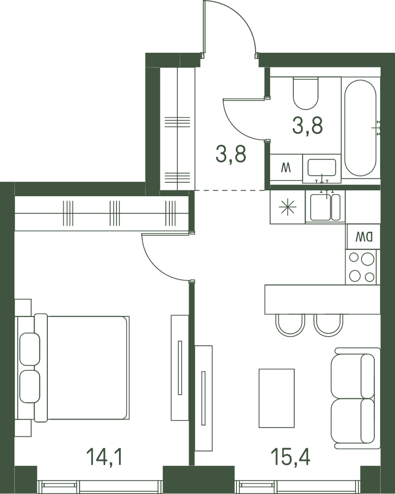 2 ккв (Евро) 37,1 м²