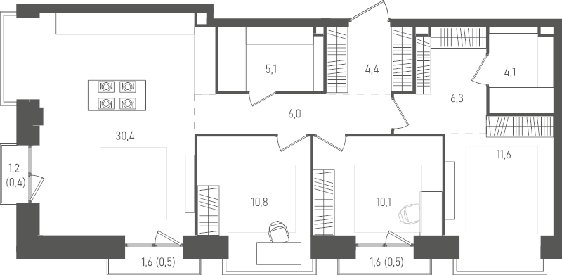 4 ккв (Евро) 90,2 м²