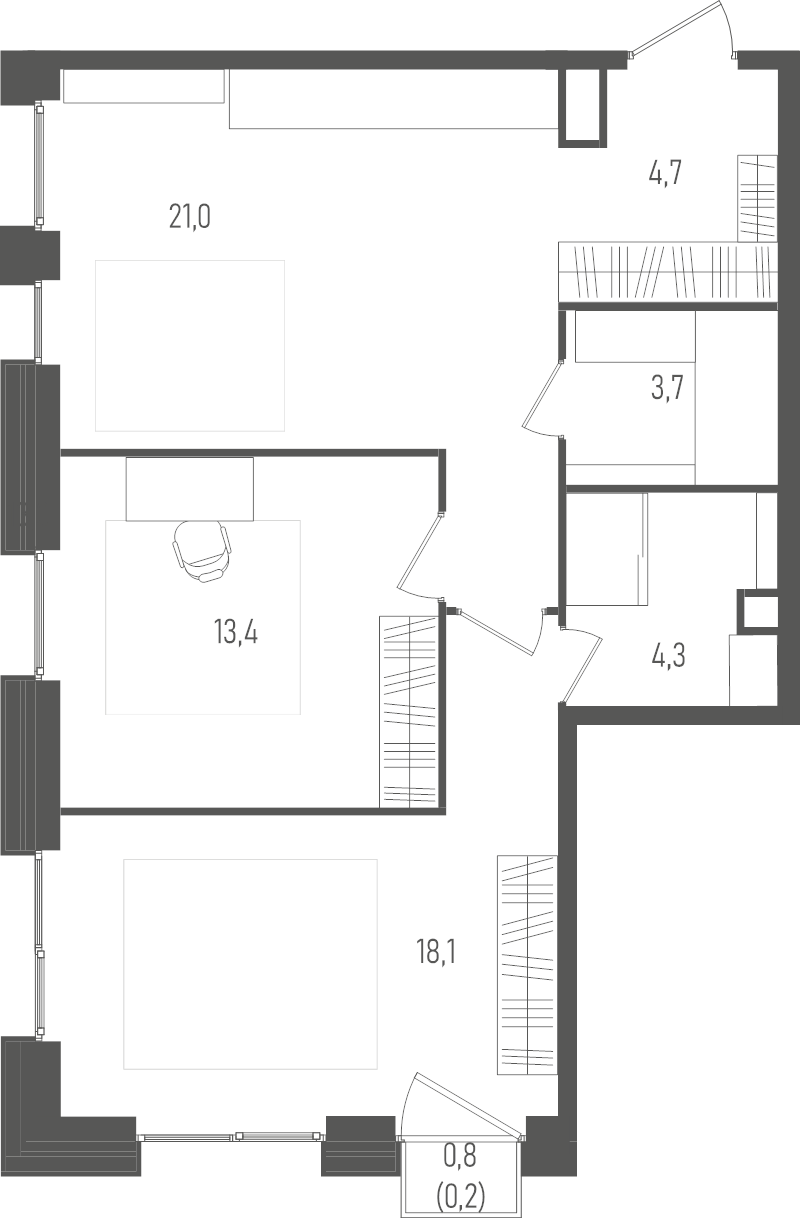 3 ккв (Евро) 65,4 м²