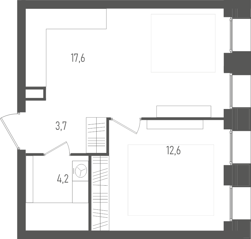 2 ккв (Евро) 38,1 м²