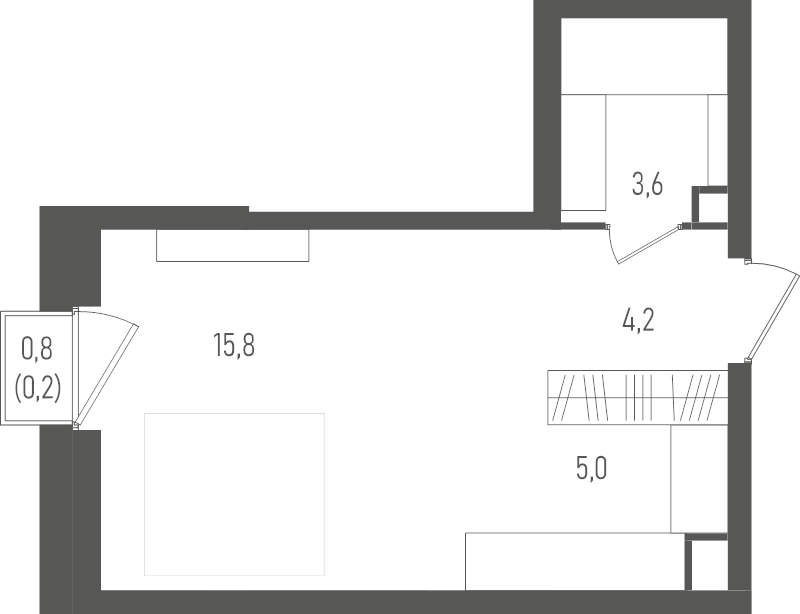 Студия 28,8 м²