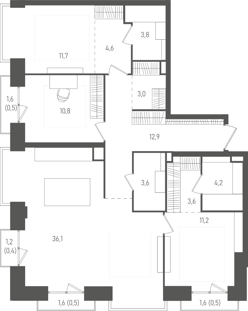 4 ккв (Евро) 107,4 м²