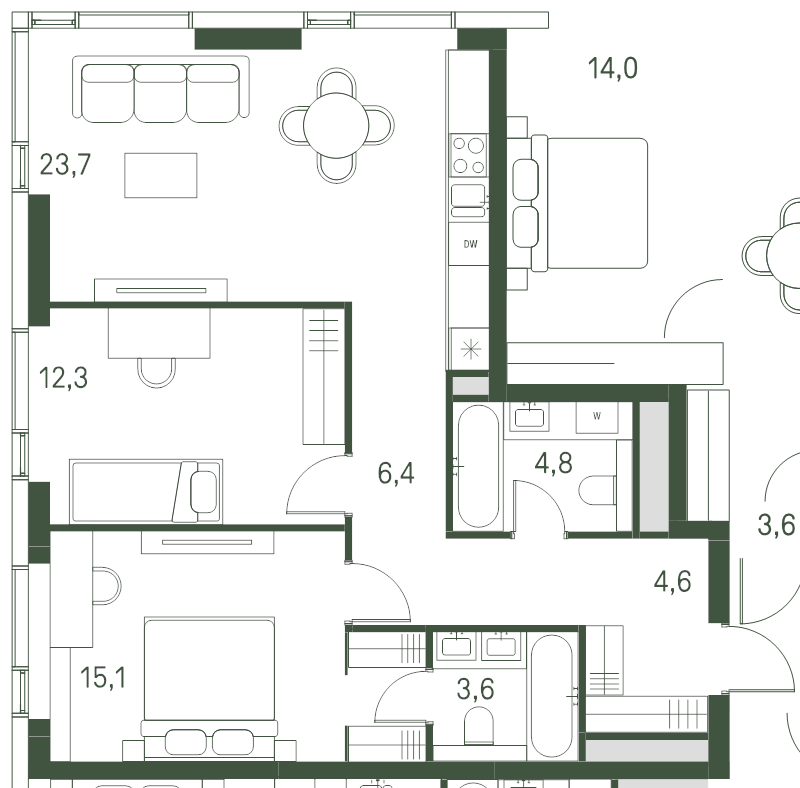3 ккв (Евро) 70,5 м²