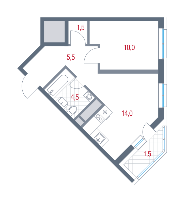 1 ккв 37 м²