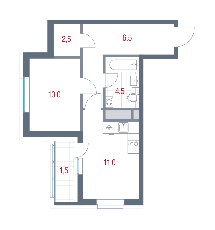 1 ккв 36 м²