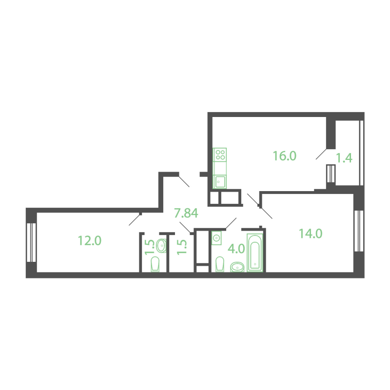 2 ккв 59,3 м²