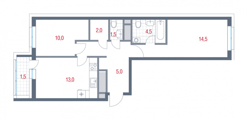 2 ккв 52 м²