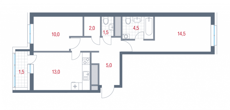 2 ккв 52 м²