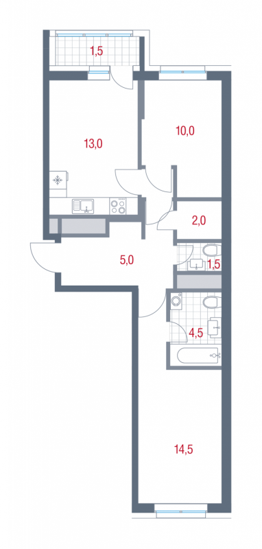 2 ккв 52 м²