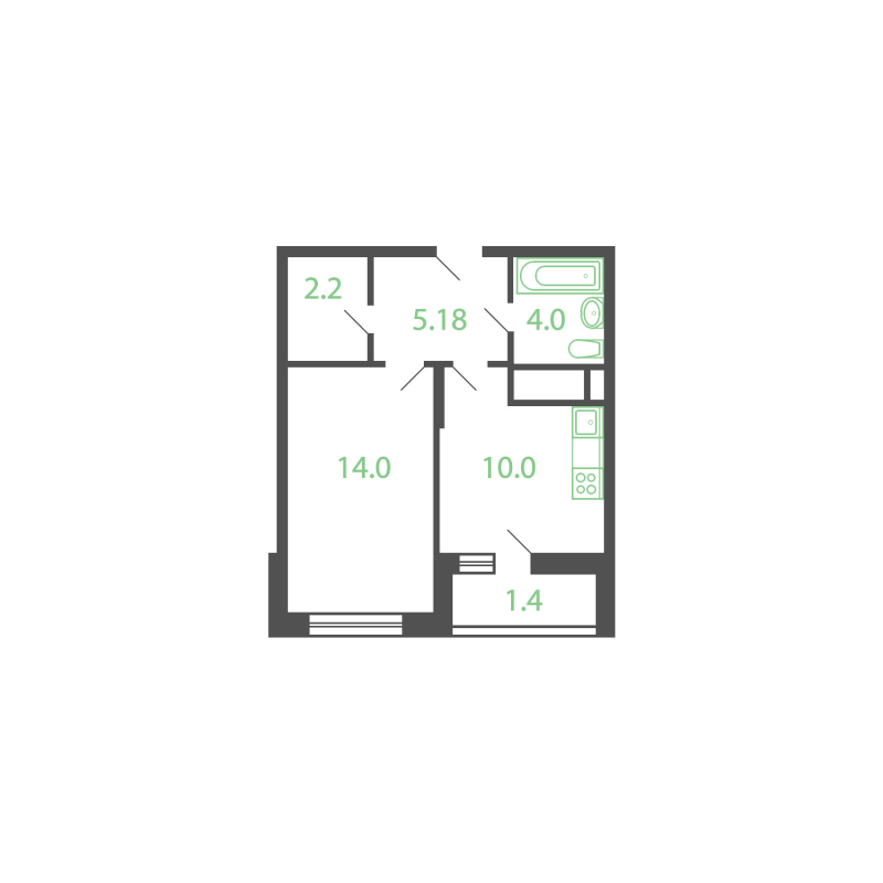 1 ккв 37,3 м²