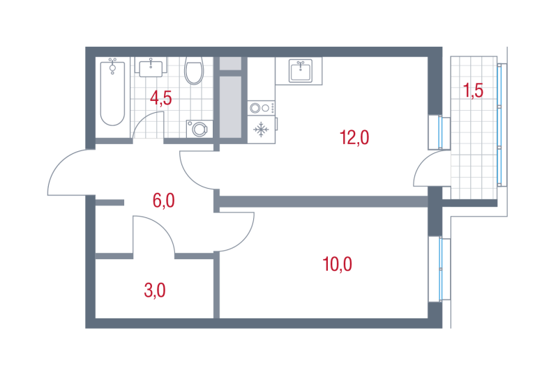 1 ккв 37 м²
