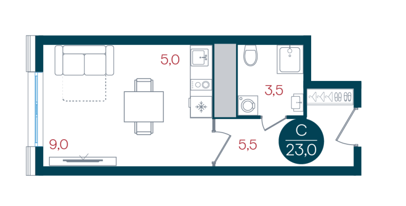 3 ккв 61 м²