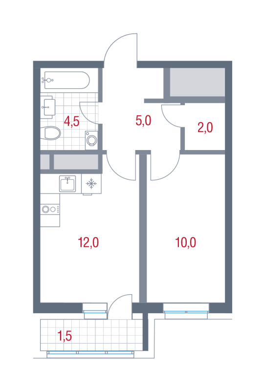 1 ккв 35 м²