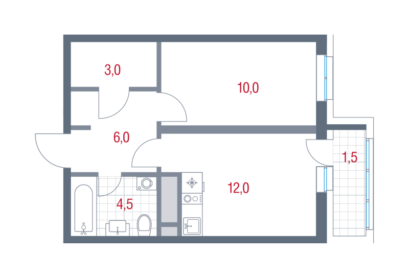 1 ккв 37 м²