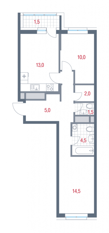 2 ккв 52 м²