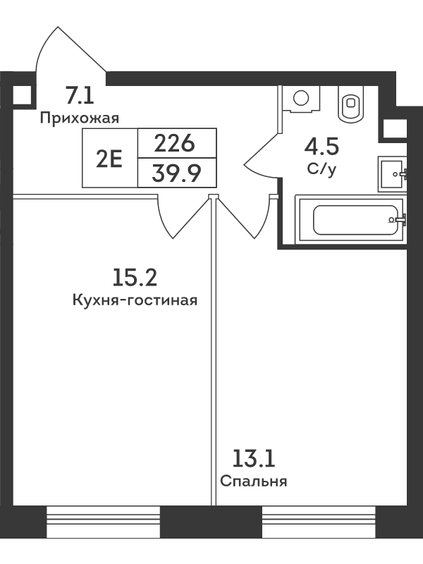 2 ккв (Евро) 39,9 м²