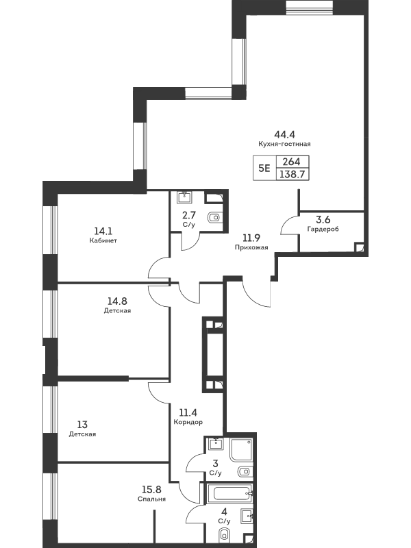 5 ккв (Евро) 139,1 м²