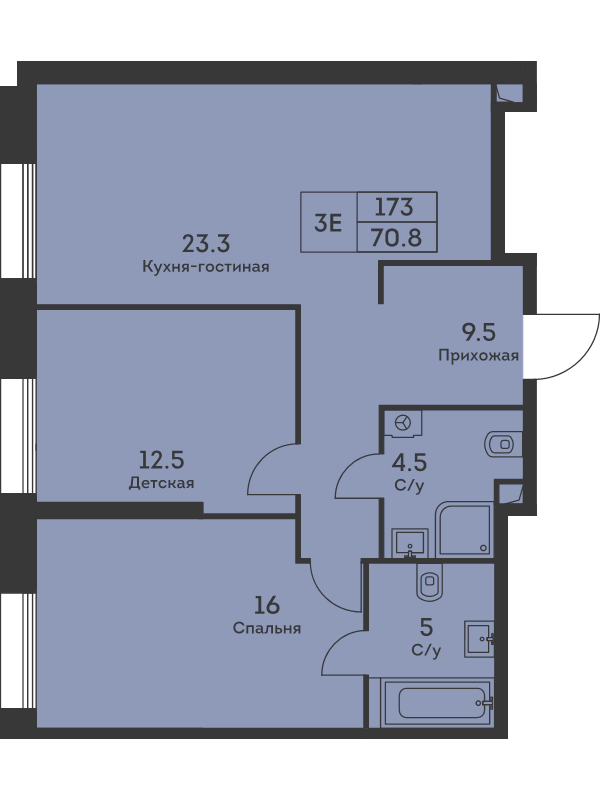3 ккв (Евро) 71,2 м²