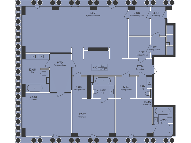 4 ккв (Евро) 196,1 м²
