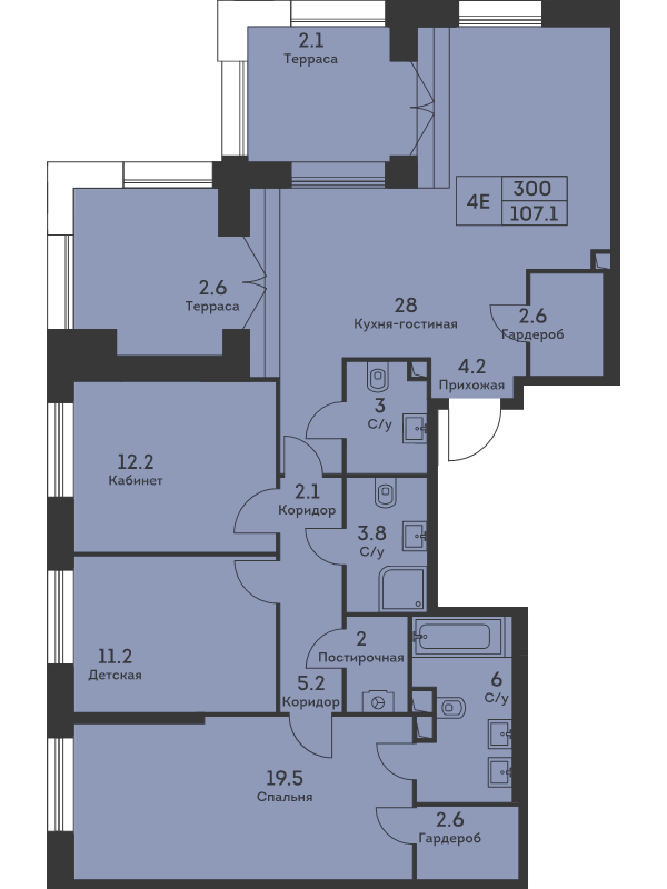 4 ккв (Евро) 108 м²
