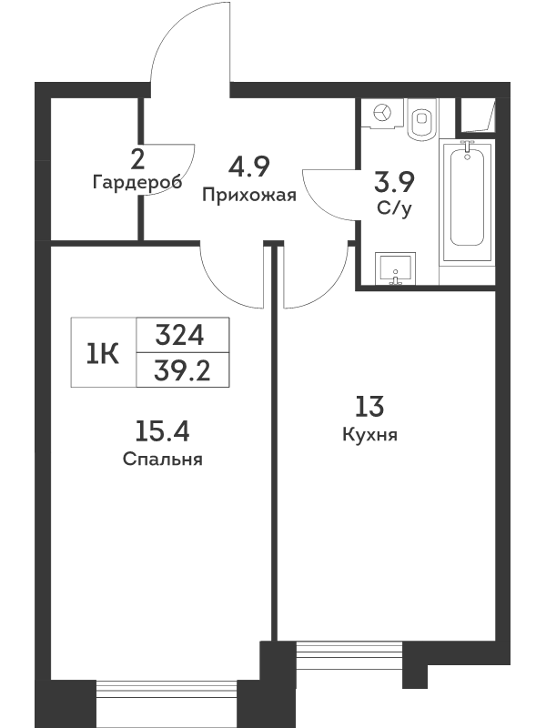 1 ккв 38,9 м²