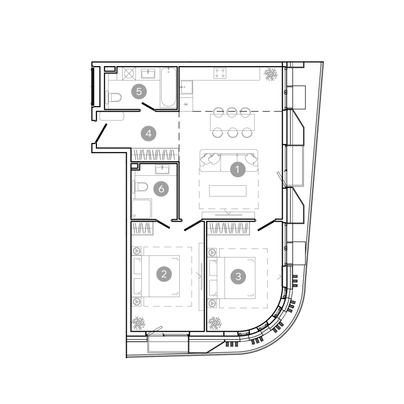 3 ккв (Евро) 76,6 м²