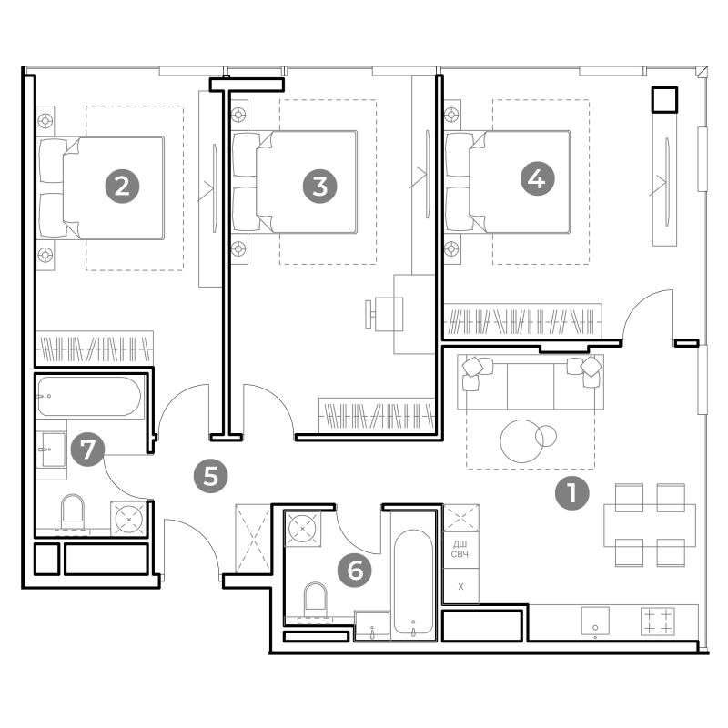4 ккв (Евро) 91,2 м²