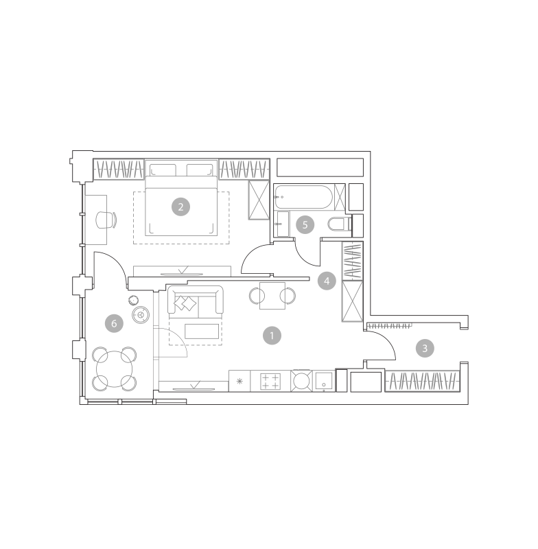 2 ккв (Евро) 47,2 м²