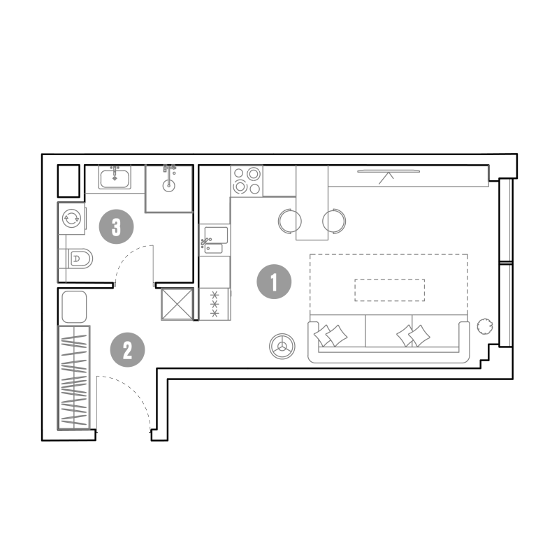 Студия 31,9 м²