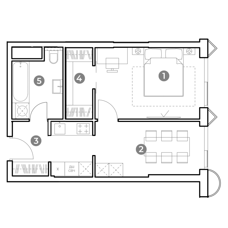 1 ккв 43,4 м²