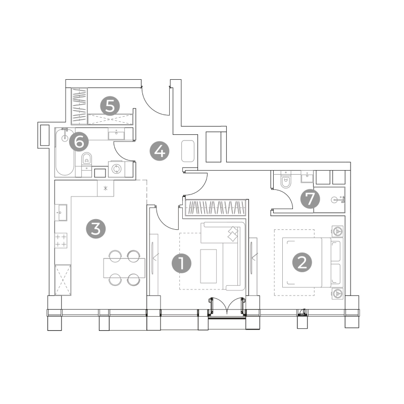 2 ккв 63,3 м²
