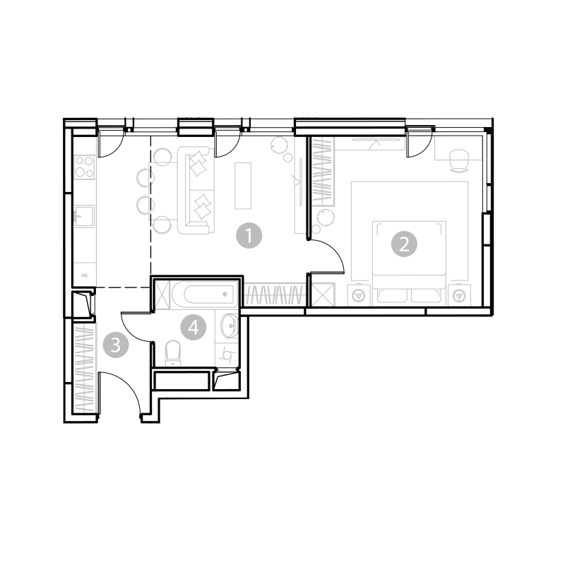 2 ккв (Евро) 49 м²