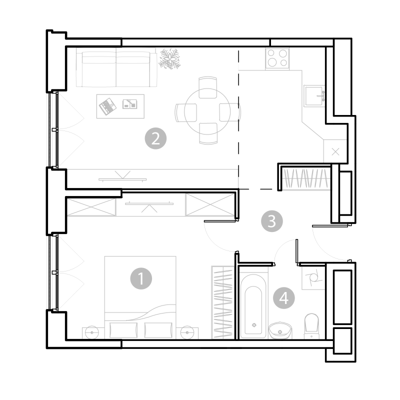2 ккв (Евро) 50 м²
