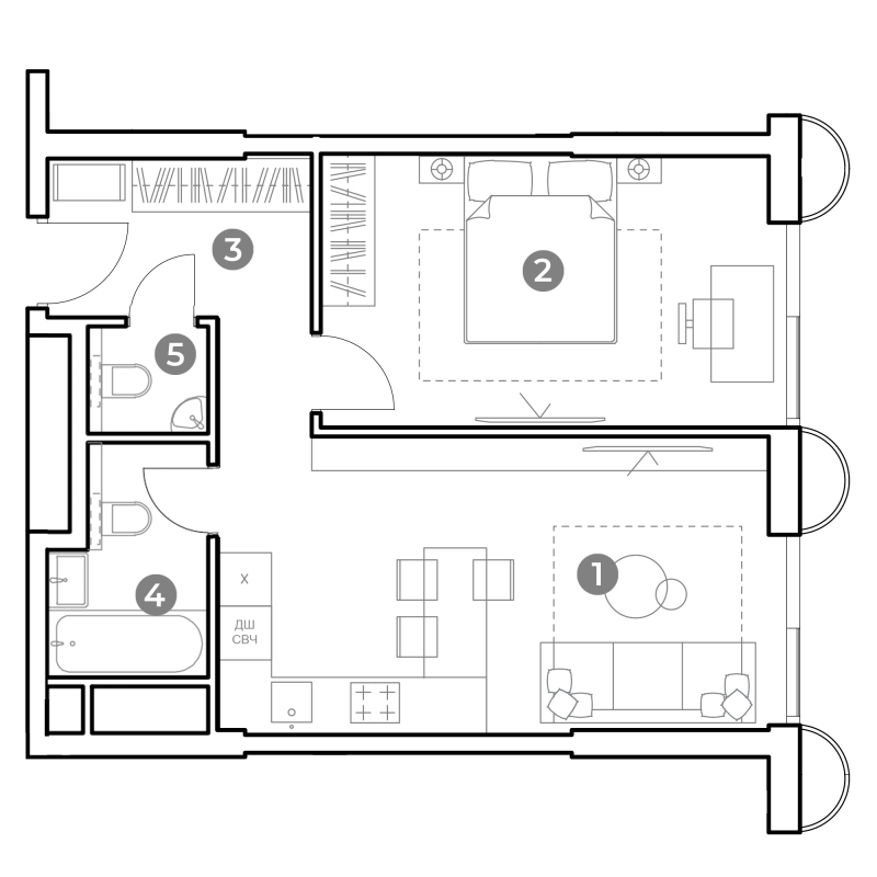 2 ккв (Евро) 49,6 м²