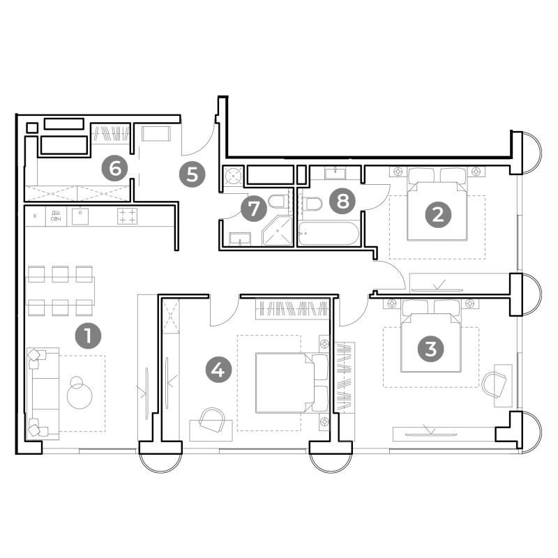 4 ккв (Евро) 110,1 м²