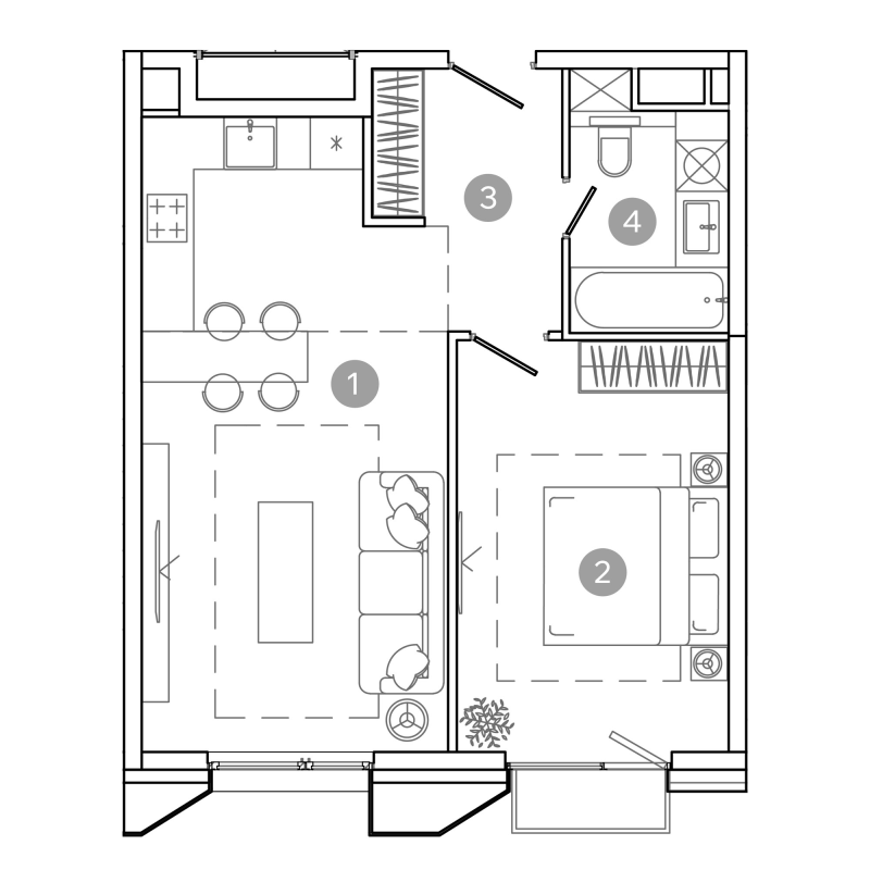 2 ккв (Евро) 48,2 м²