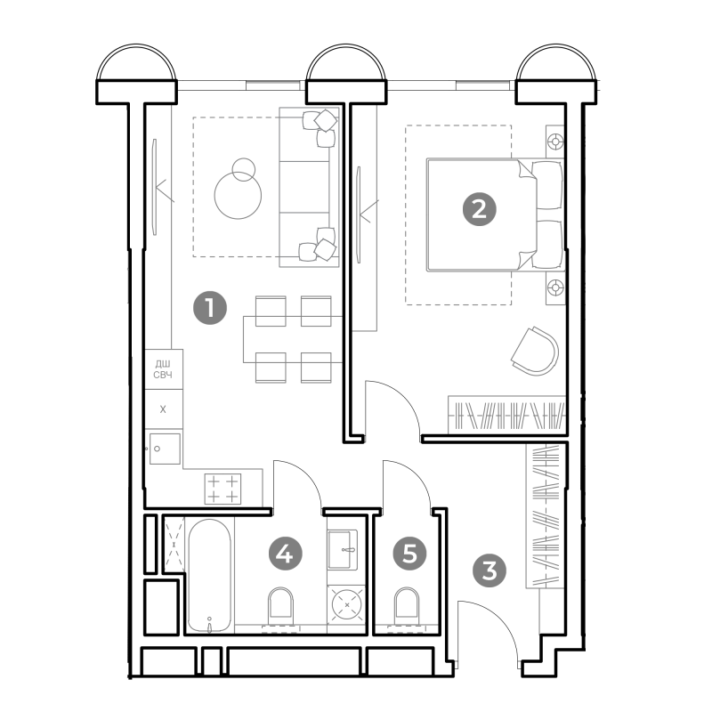 2 ккв (Евро) 50,2 м²