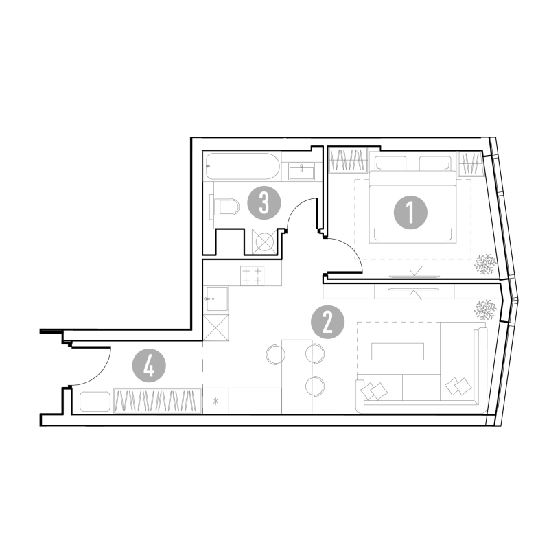 2 ккв (Евро) 44,3 м²