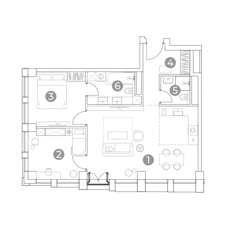 3 ккв (Евро) 69,3 м²