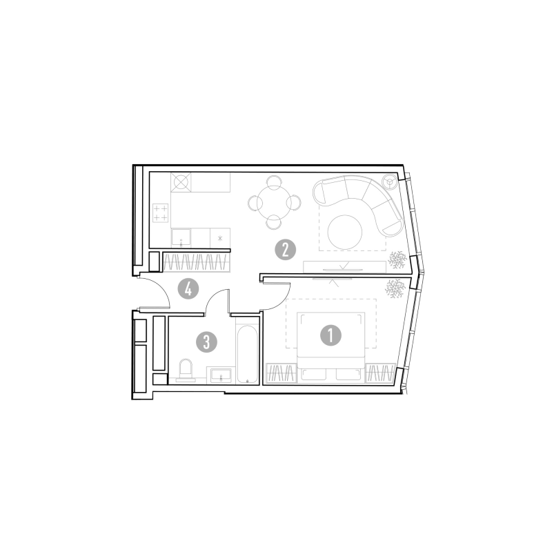 2 ккв (Евро) 45,4 м²
