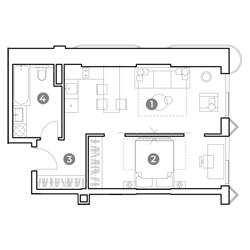 2 ккв (Евро) 45,9 м²