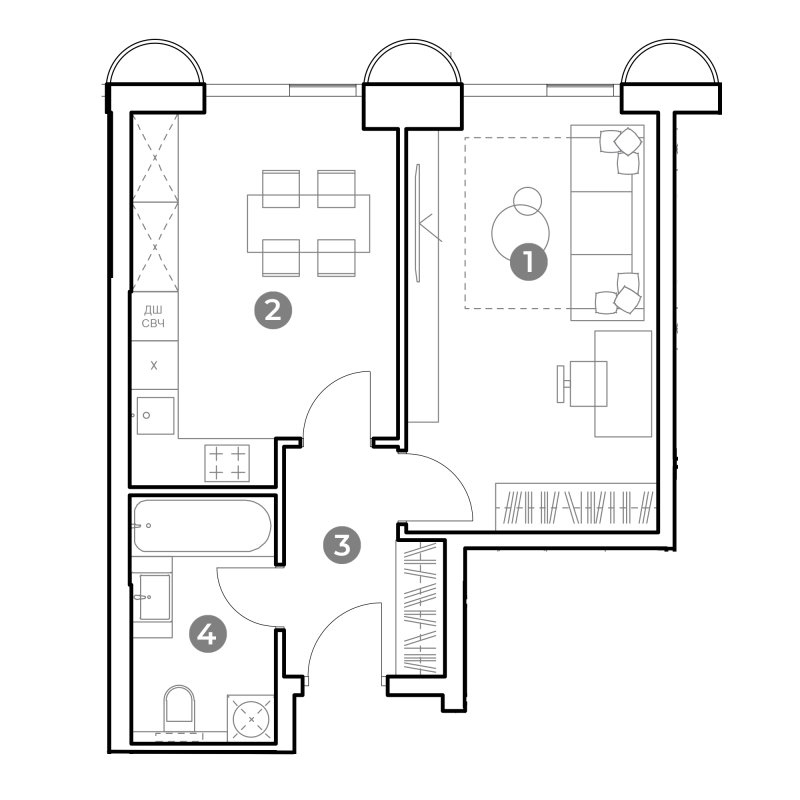 1 ккв 41,1 м²