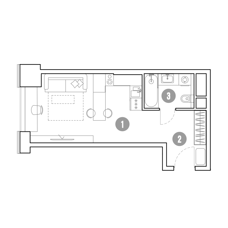 Студия 30,4 м²