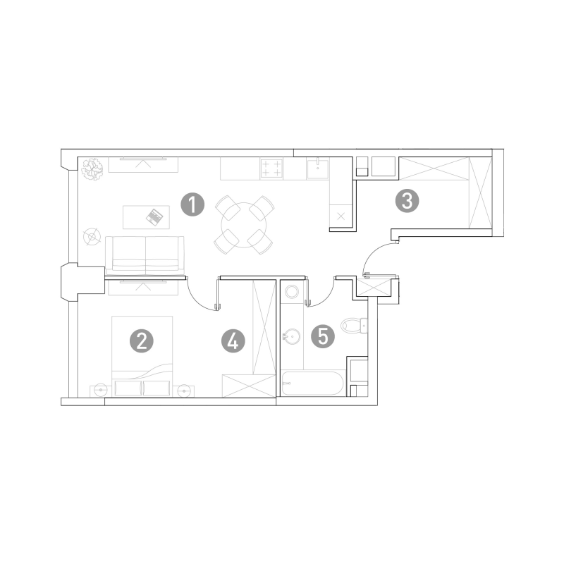 2 ккв (Евро) 51 м²
