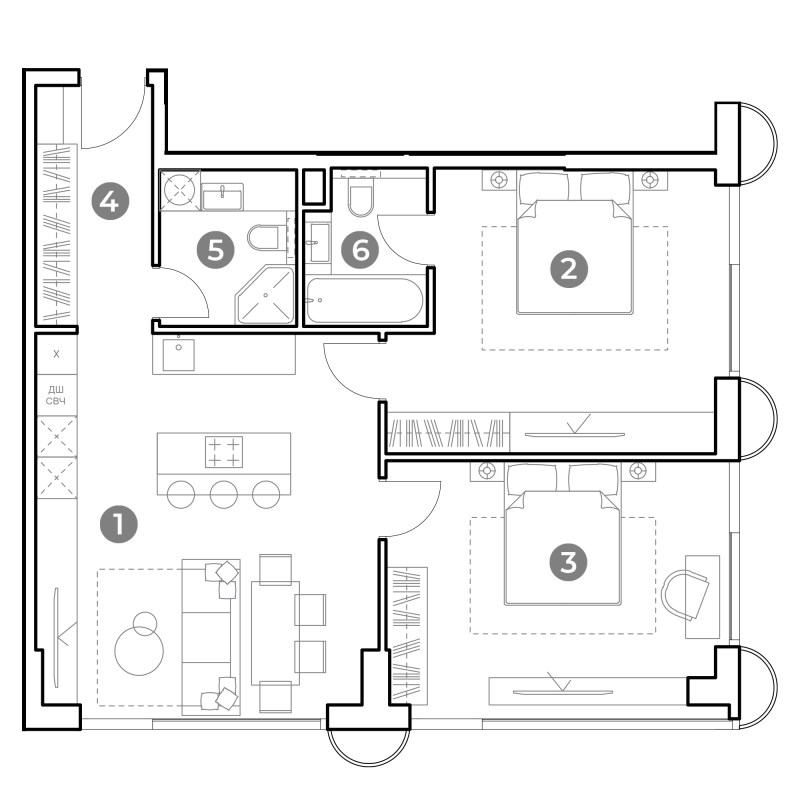 3 ккв (Евро) 79,2 м²