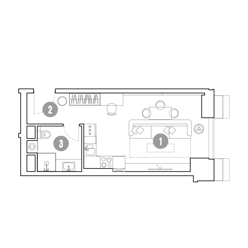 Студия 31,4 м²